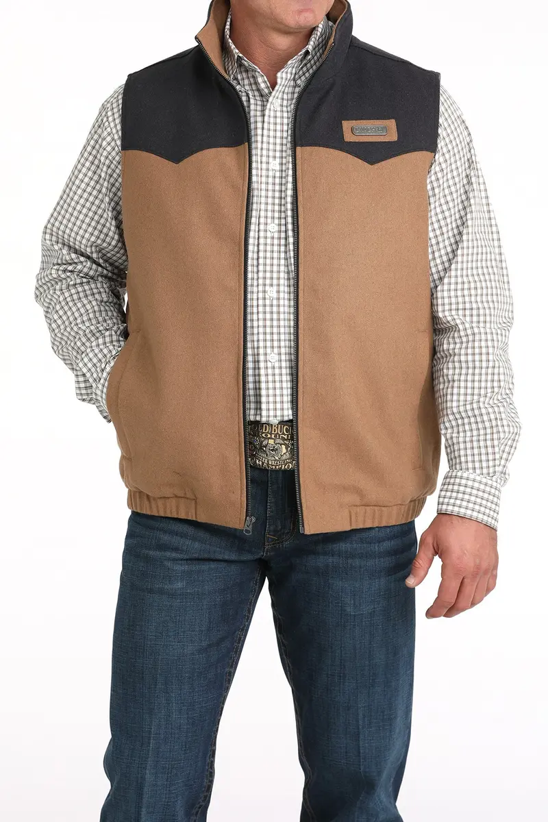 Men's Cinch Brown Concealed Carry Wooly Vest - Mwv15432014 1