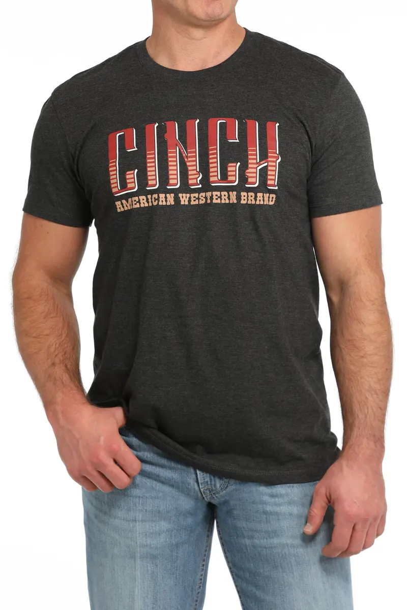 Men's Cinch Charcoal Logo T-Shirt - Mtt1690650 1
