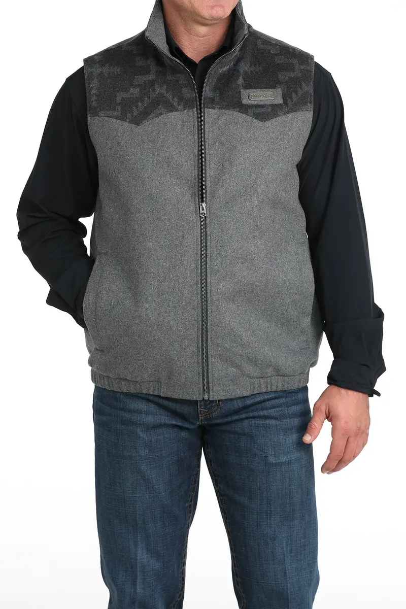 Men's Cinch Concealed Carry Grey Wooly Vest - Mwv1543015 1