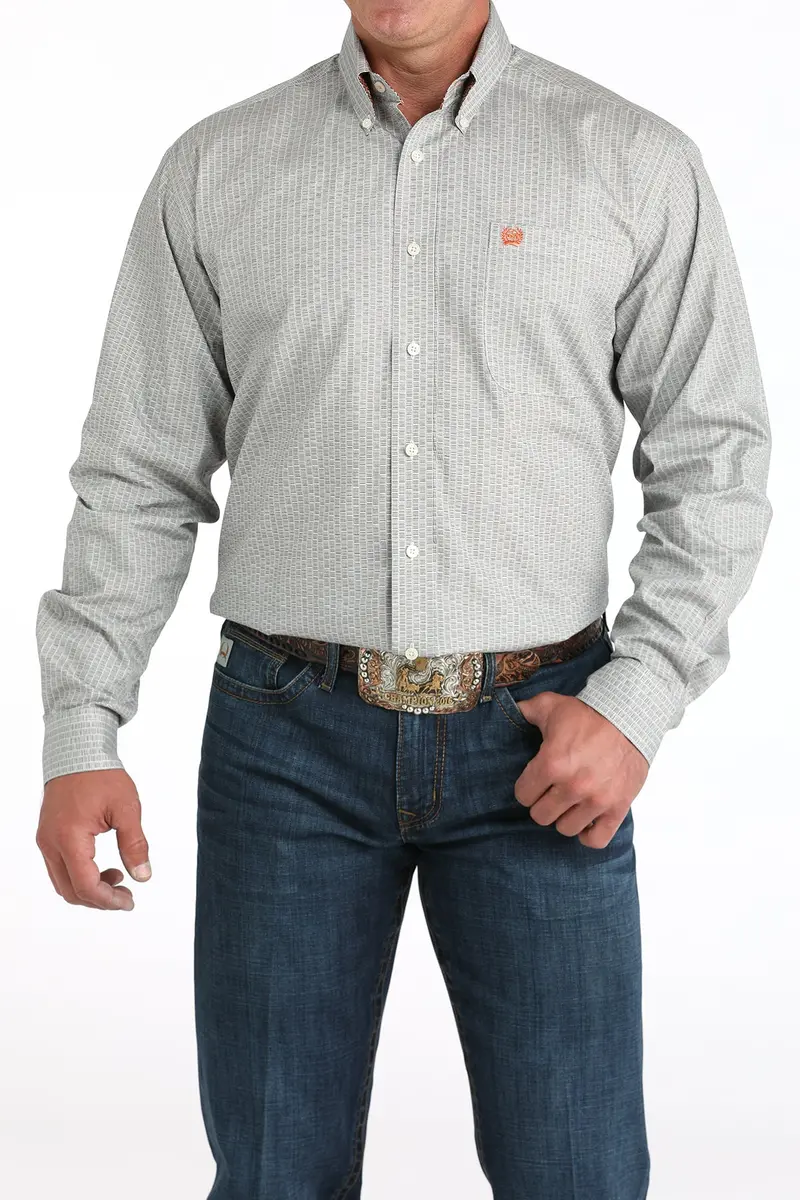 Men's Cinch Geometric Print Button-Down Western Shirt - Mtw1105961 1
