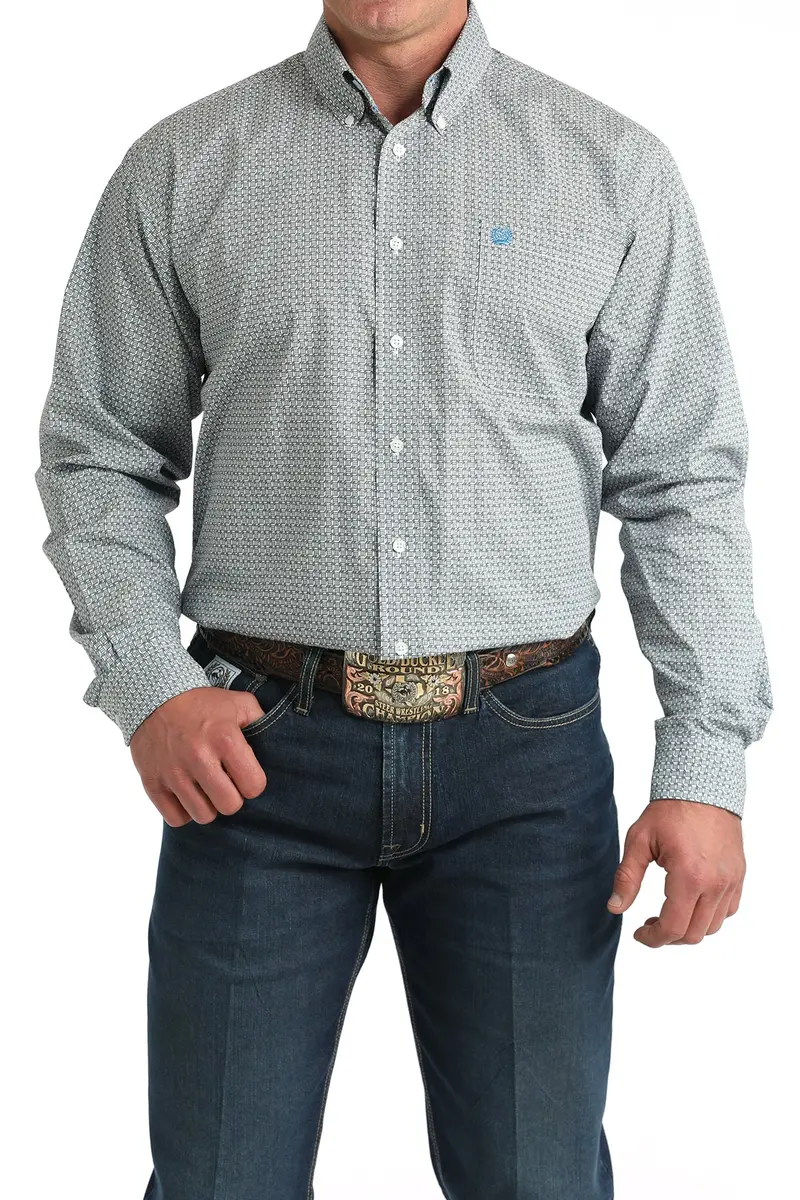 Men's Cinch Geometric Print Long Sleeve Shirt - Mtw1105999 1
