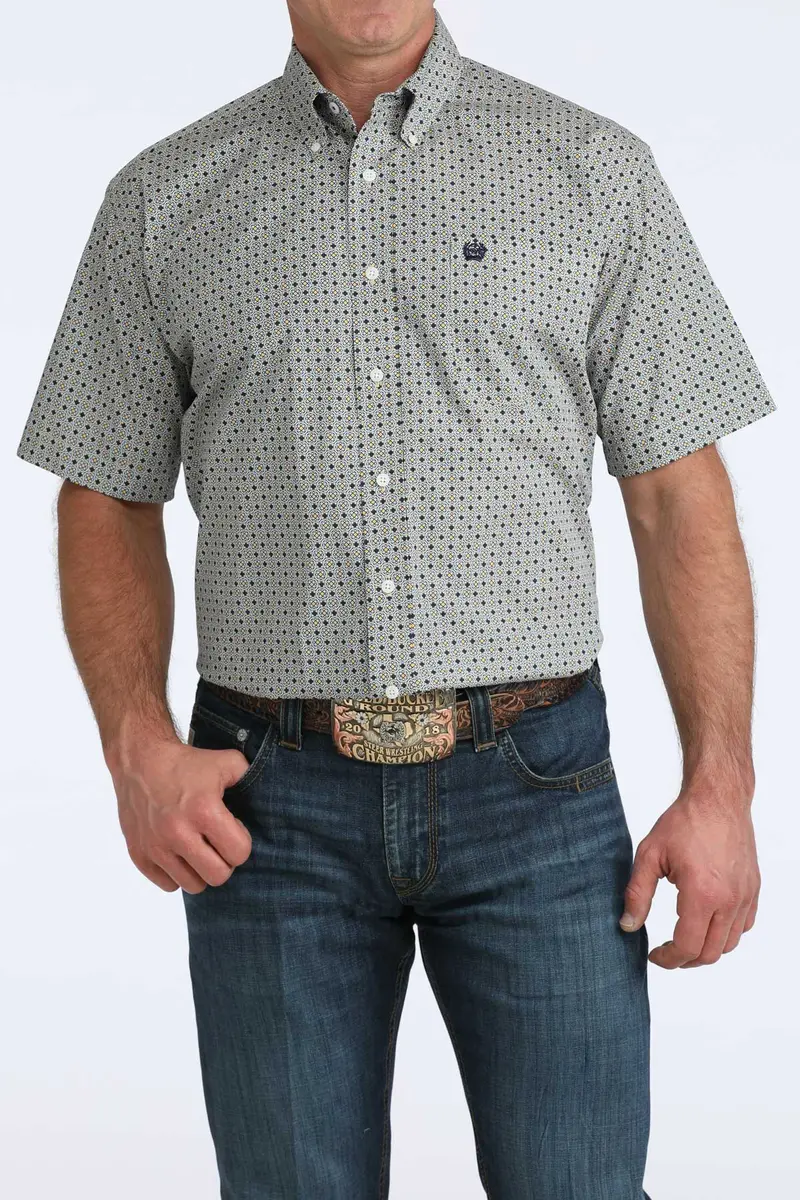 Men's Cinch Geometric Print Short Sleeve Shirt - Mtw1111517 1