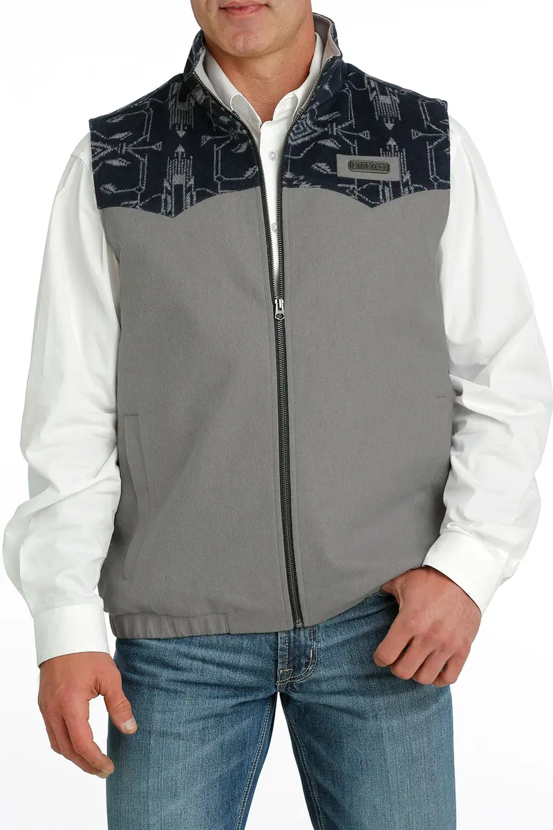 Men's Cinch Gray Concealed Carry Wooly Vest - Mwv1543008 1