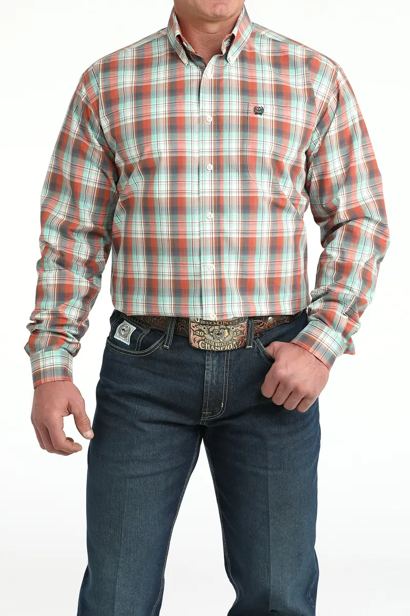 Men's Cinch Long Sleeve Plaid Shirt - Mtw1106039 1