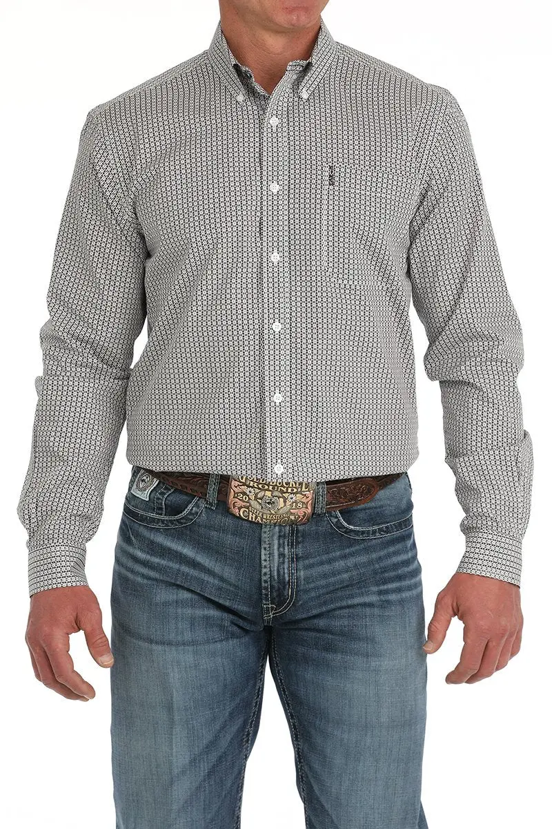 Men's Cinch Modern Fit Geometric Print Button-Down Western Shirt - Mtw1347123 1