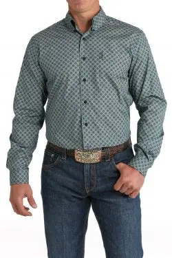 Men's Cinch Modern Fit Geometric Print Button In Navy - Mtw1347112 1