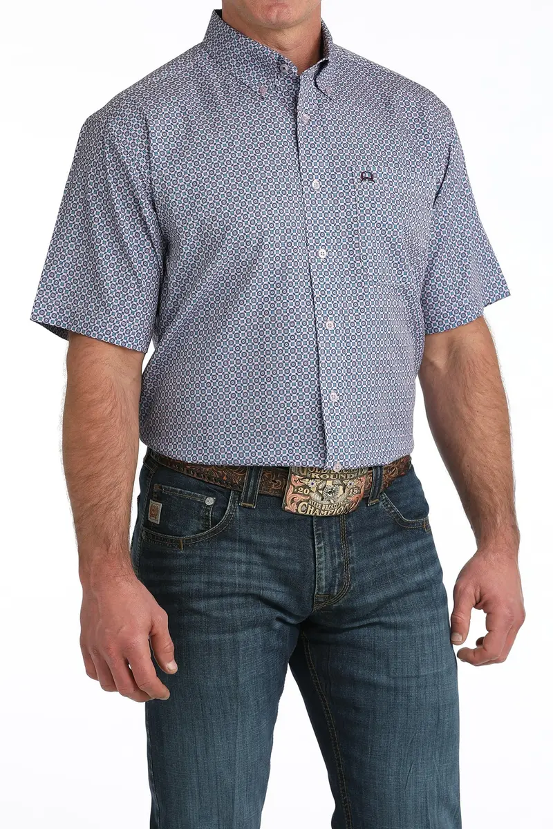 Men's Cinch Short Sleeve Arenaflex Button Down - Mtw1704161 1