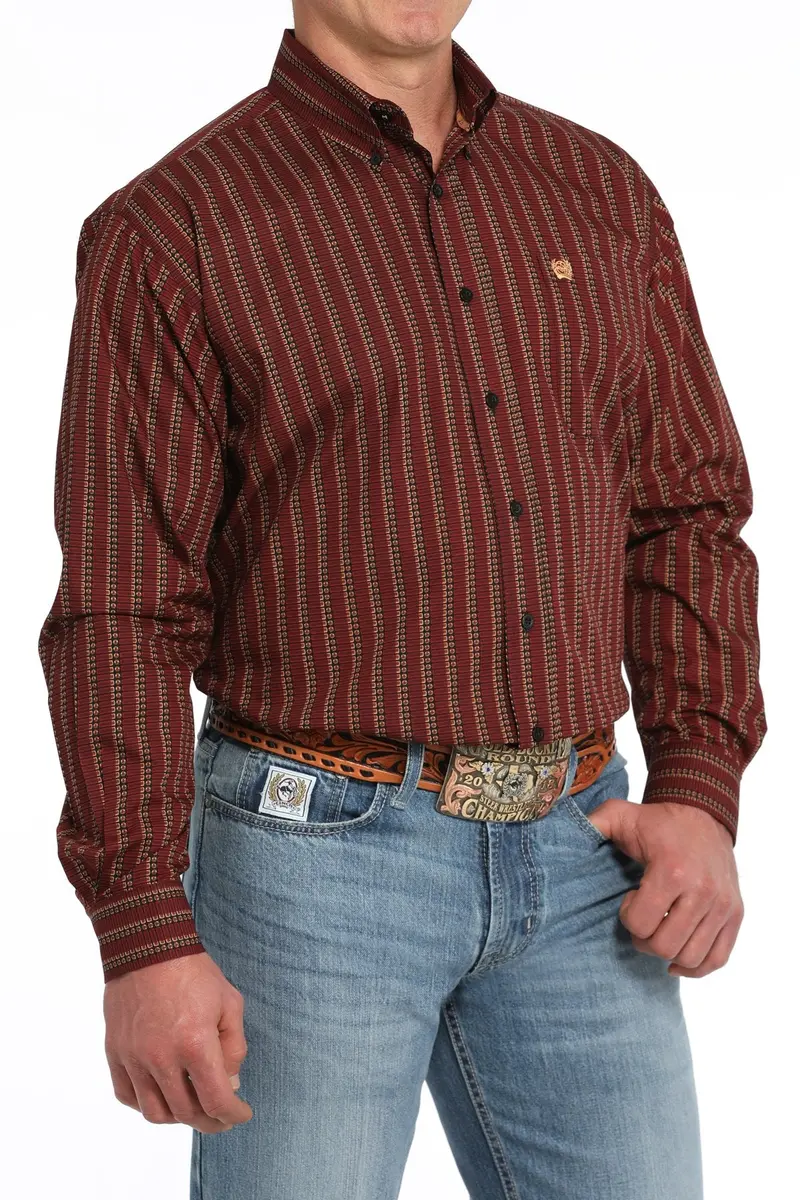 Men's Cinch Shotgun Shell Print Button-Down Western Shirt - Mtw1105842 1