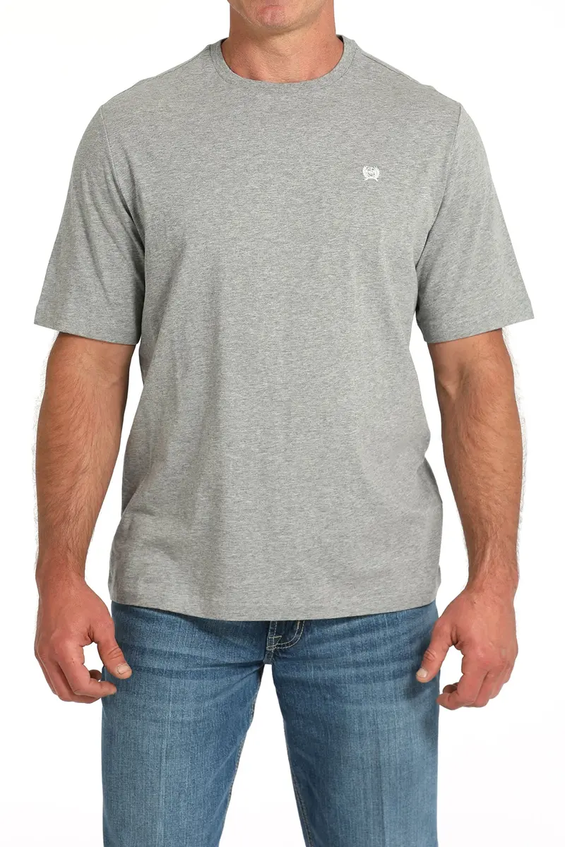 Men's Cinch Solid Grey Logo Tee - Mtk1650002 1