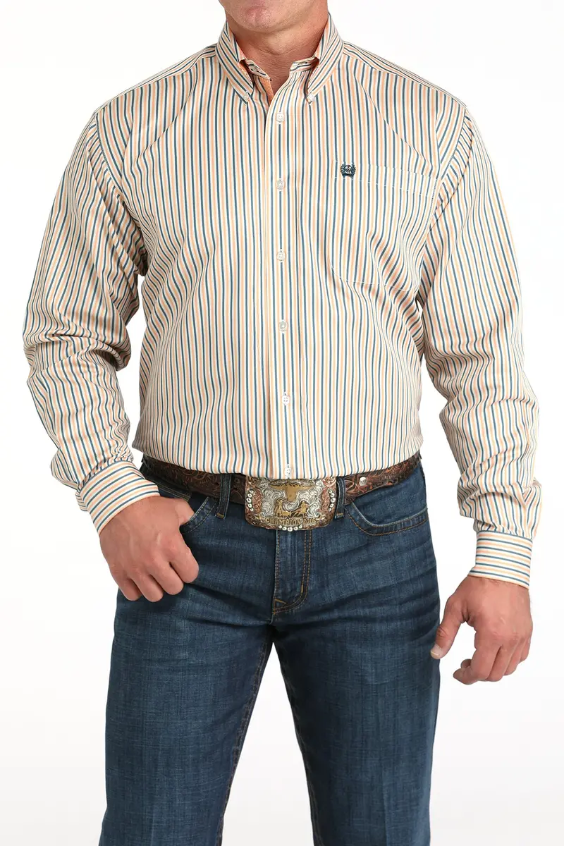 Men's Cinch Tencel™ Striped Button-Down Western Shirt - Mtw1105963 1
