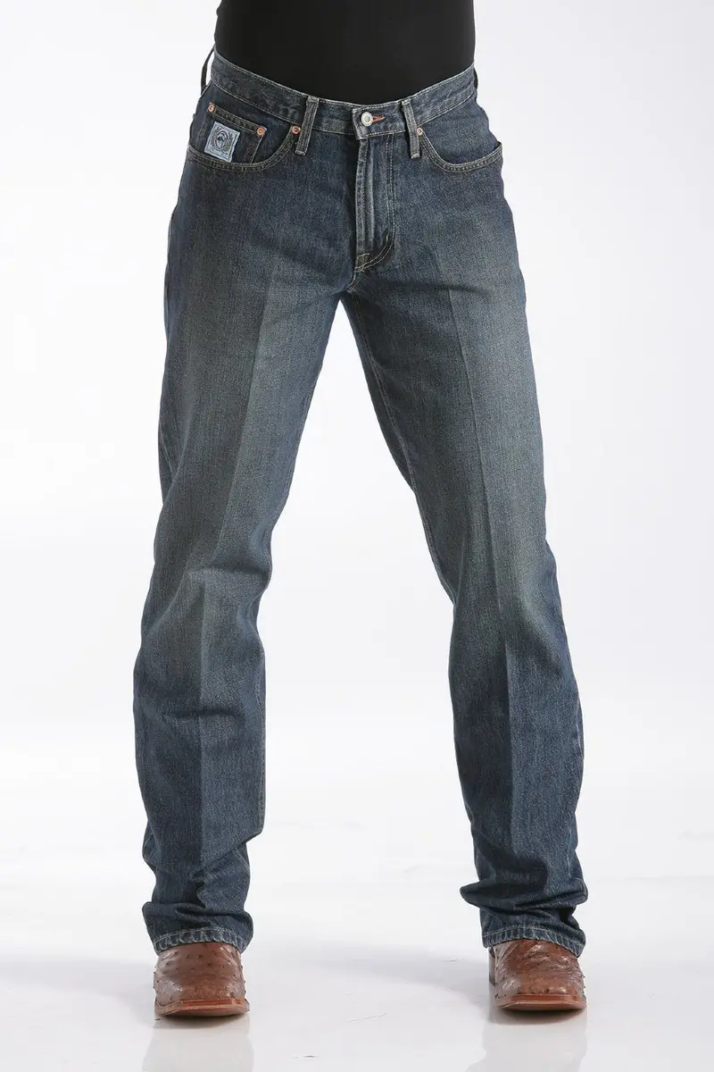 Men's Cinch White Label Mid Rise Dark Stonewash - Mb92834013 1