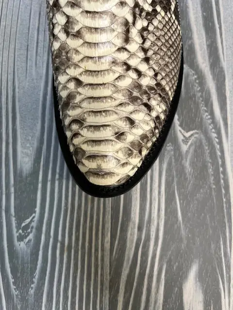 Men's Cowtown Natural Python With 13" Black Cowhide Top Western Boots - 808 3