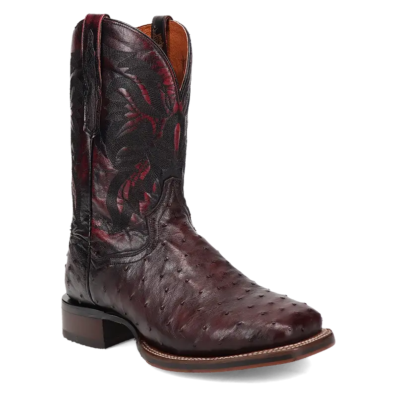 Men's Dan Post Alamosa Black Cherry Full Quill Ostrich With 11" Tops - Dp5012 1