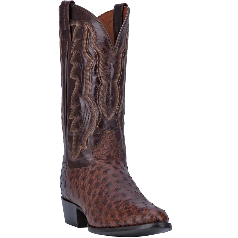 Men's Dan Post Brass Full Quill Ostrich Cowboy Boot - Dp3016 1