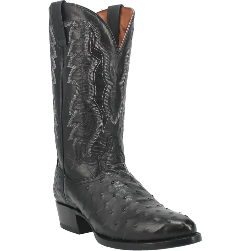 Men's Dan Post Tempe Black Full Quill Ostrich - Dp2321 1