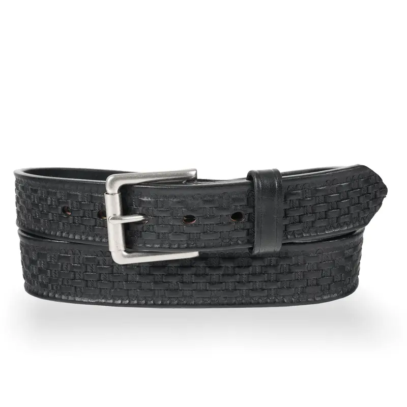 Men's Gingerich Black Basketweave Leather Belt - 202-18 1
