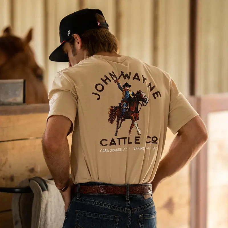 Men's Hooey "John Wayne" Tan T-Shirt - Ht1700tn - Final Sale 1