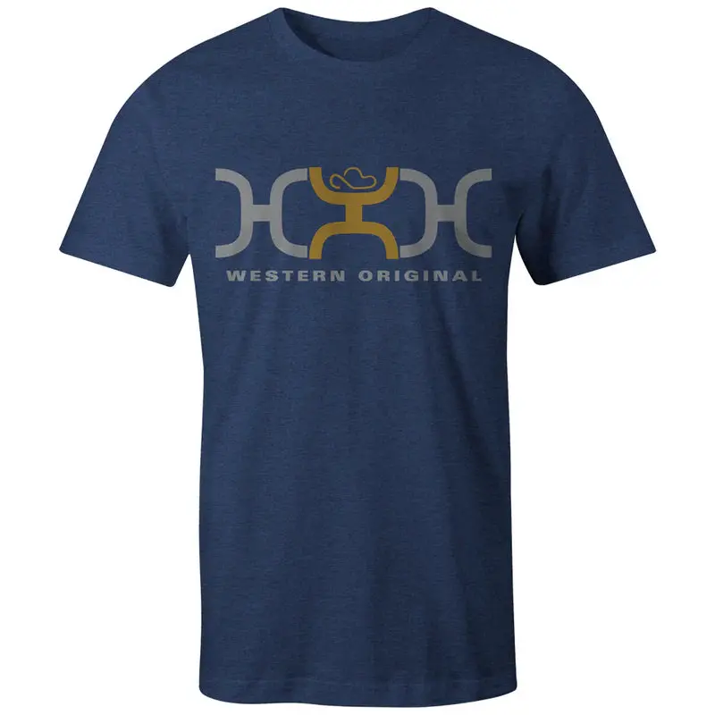 Men's Hooey "Loop" Navy W/Grey/Mustard Logo T-Shirt - Ht1681nv 1