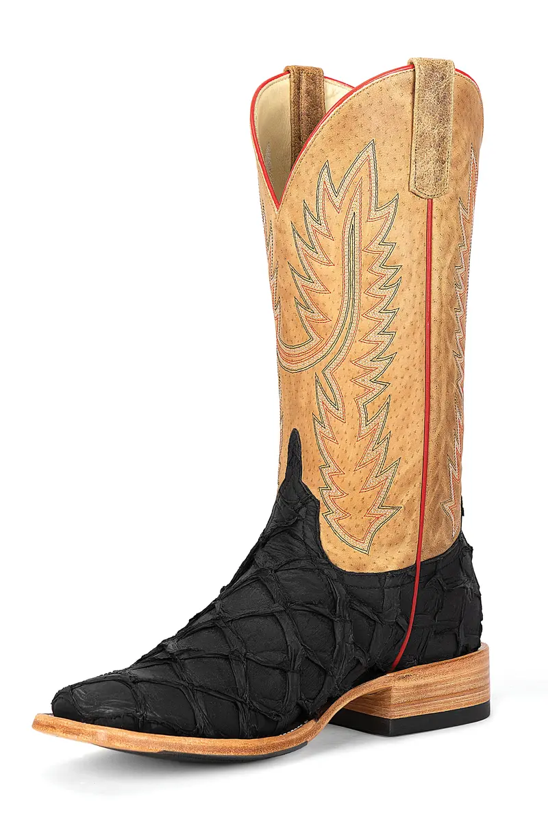 Men's Horse Power Black Matte Big Bass With 13" Honey Crazyhorse Tops - Hp8062 1