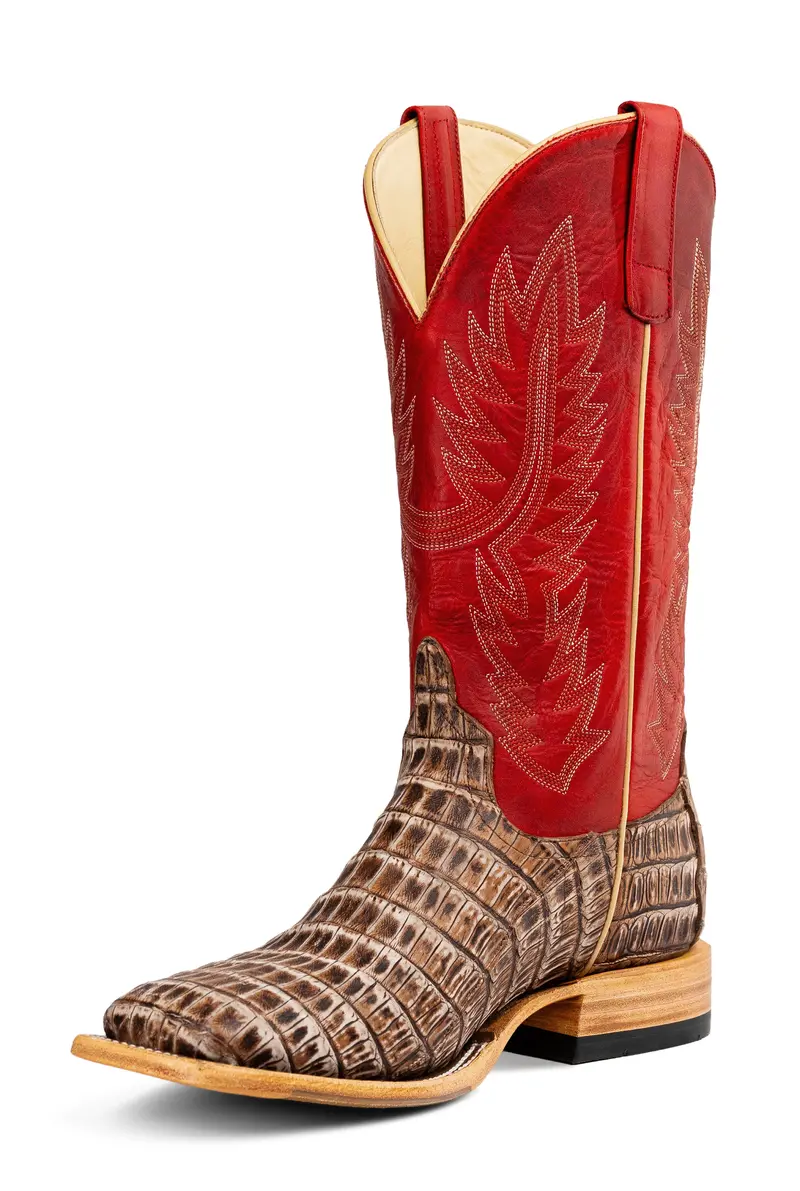 Men's Horse Power Cigar Sundance Caiman Tail With 13" Red Texas Tops - Hp8087 1
