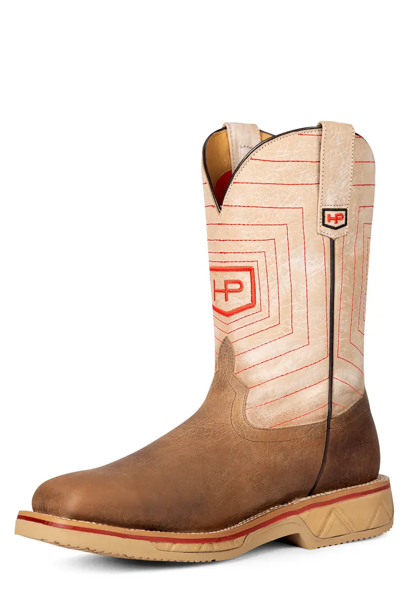 Men's Horse Power Hype Beast Distressed Bison With 11" Bleached Bone Tops Work Boots - Hpw2517 1