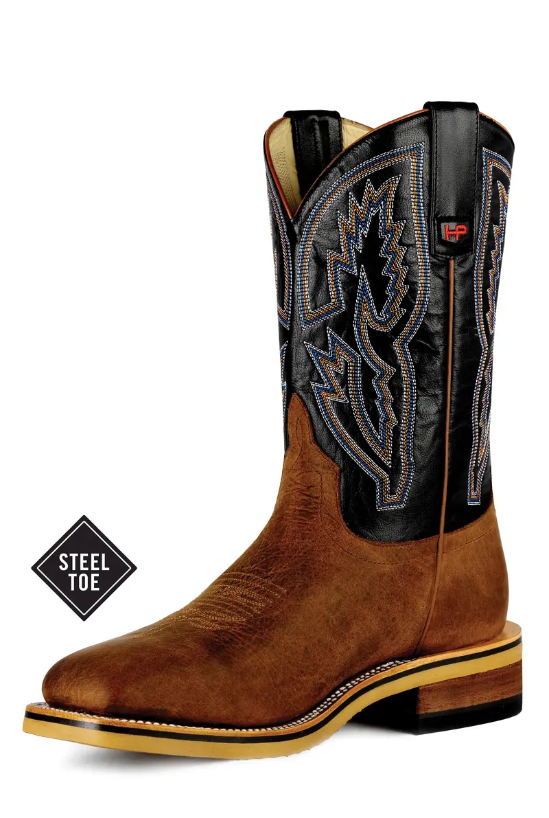 Men's Horse Power Steel Toe Distressed Bison With 11" Black Pull Up Tops - Hpw2505 1