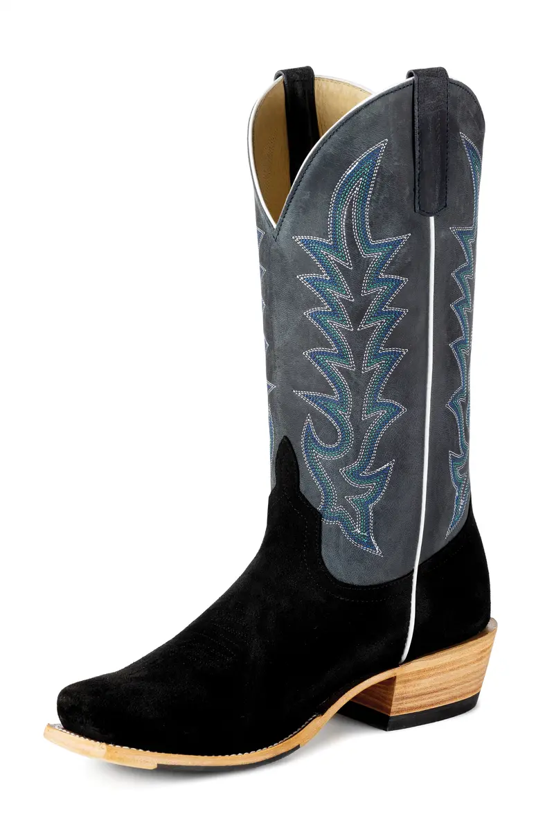Men's Horse Power Top Hand Black Suede With 13" Blue Goat Tops - Hp9502 1