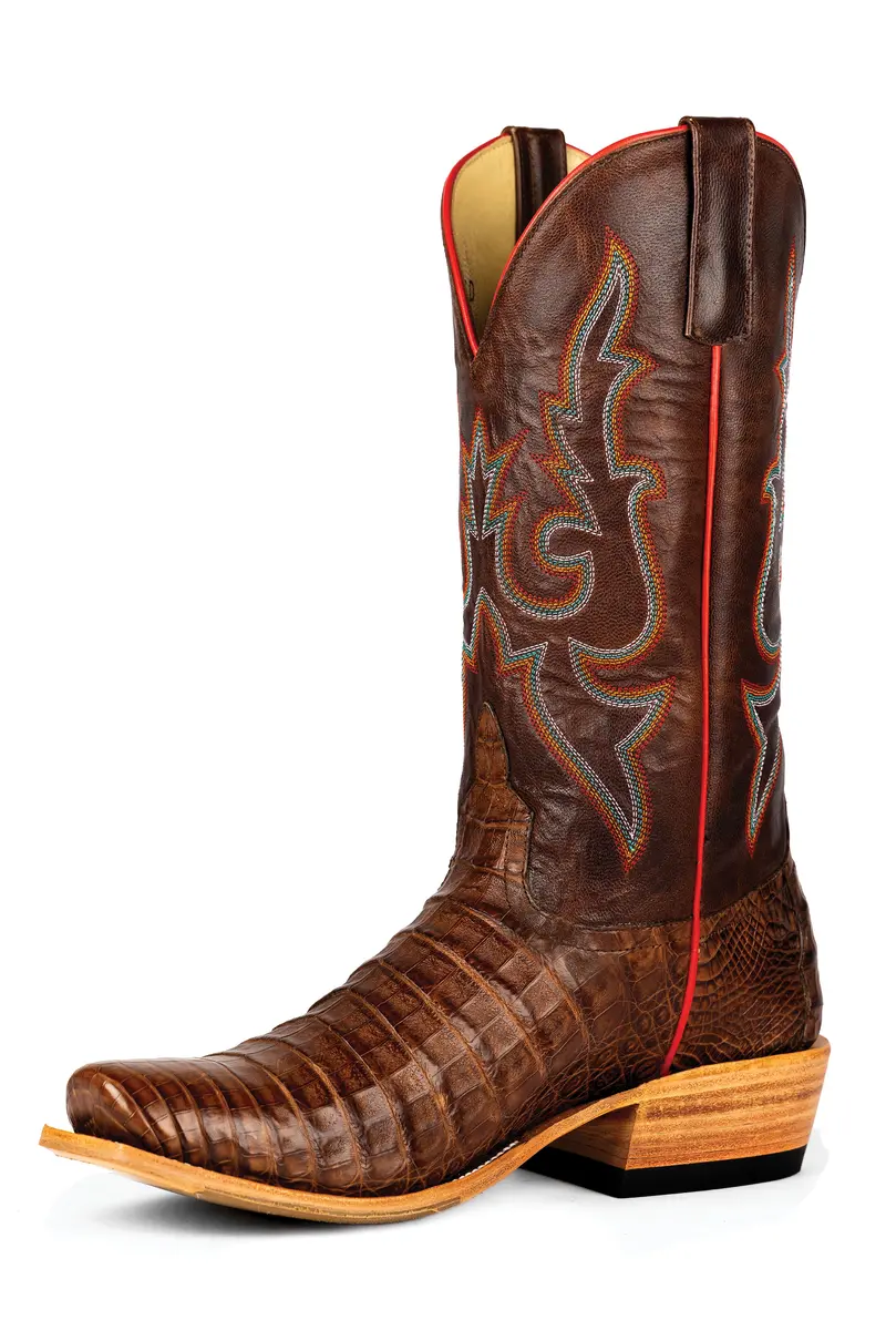 Men's Horse Power Top Hand Cigar Pull Up Caiman Belly With 13" Bone Explosion - Hp-9511 1