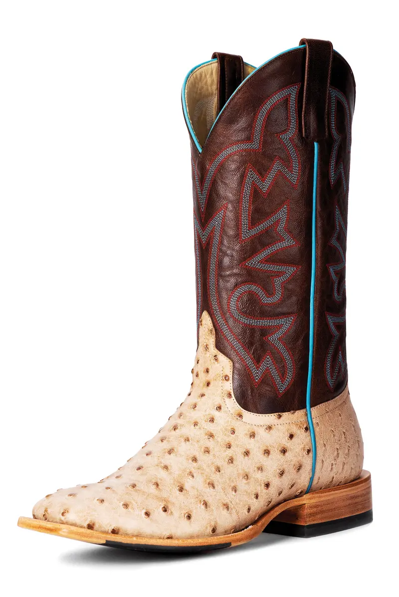 Men's Horse Power Top Hand Tan Vintage Bruciato Fq Ostrich With 13" Bone Explosion Tops Hp8051 1