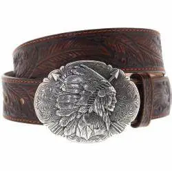 Men's Justin 1 1/2" Tan Ol Chief Belt - C13704 1