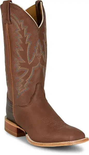 Men's Justin Boston Chocolate Deer With 13" Chocolate Deerskin Tops - Cx1332 1