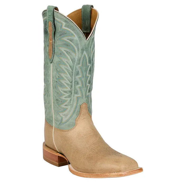 Men's Justin Burchett Bone Goat With 13" Turquoise Cowhide Tops - Cx1311 1