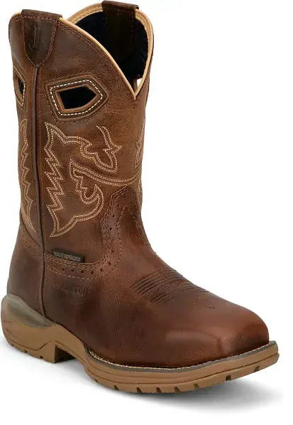 Men's Justin Oilpatch Tan Water Buffalo Waterproof Composite Toe Work Boot - Wr4149 1
