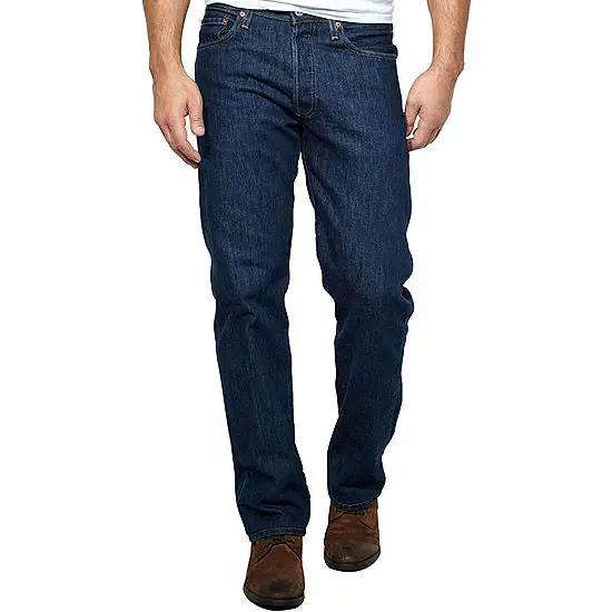 Men's Levi 501 Rinse Dark Wash Original Fit Button Fly - 00501-0115 1