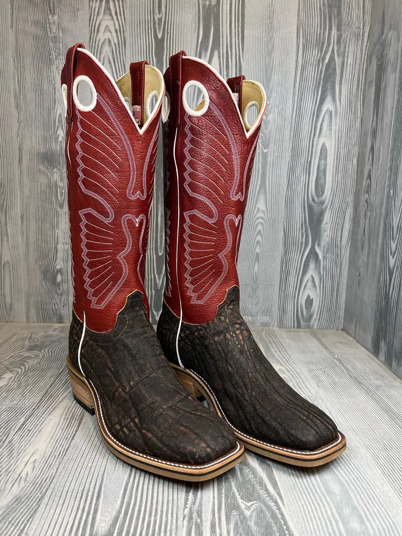 Men's Olathe Rust Safari Elephant With 15" Deep Red Navajo Bison Tops Olathe Style # 35 1