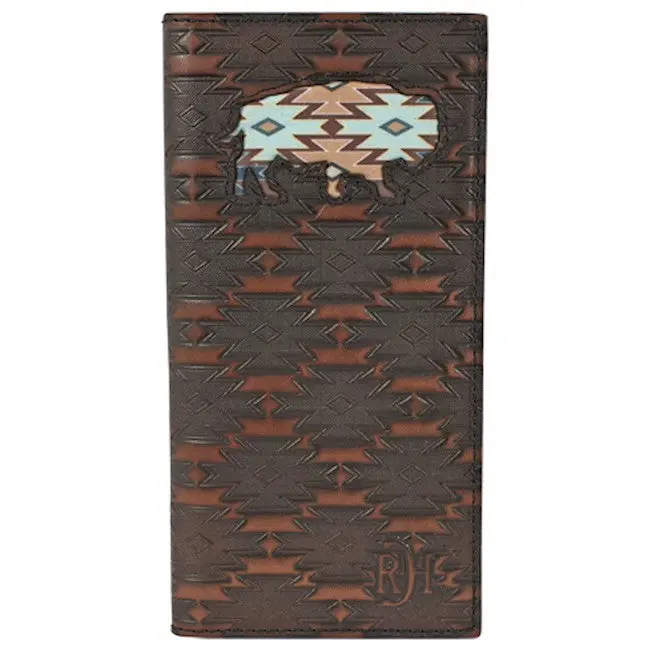 Men's Red Dirt Hat Co Mens Rodeo Wallet Southwest Print Buffalo Inlay - 22228876W6 1