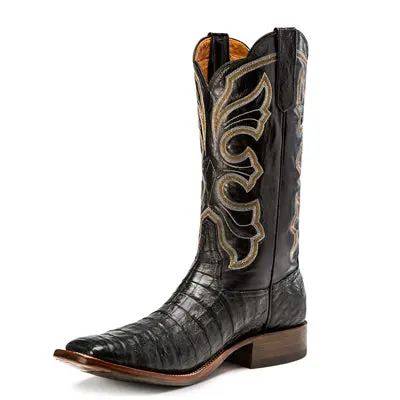 Men's Rios Of Mercedes R9019 Black Caiman Belly With 13" Black Kidskin Tops - R9019 1