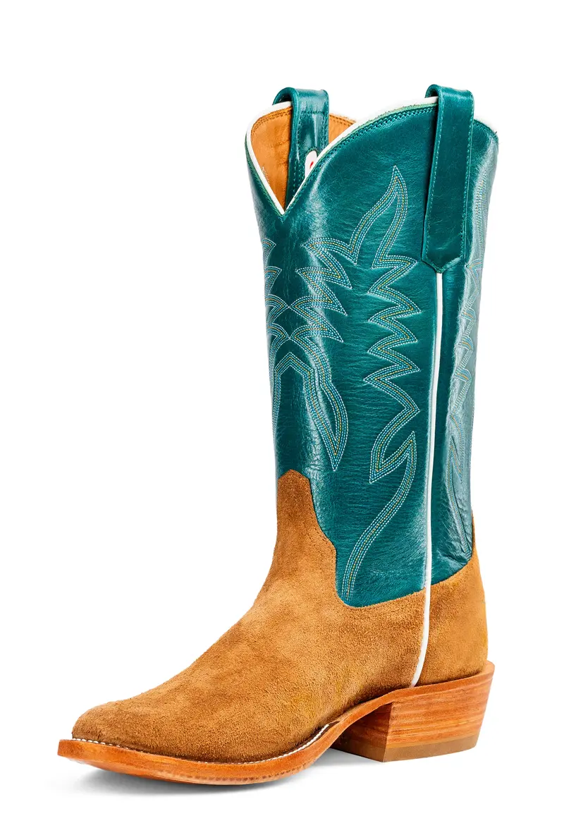Men's Rios Of Mercedes Reversed Bull Tan Shrunken Shoulder With 13"Turquoise Califeino Tops - R9037 1