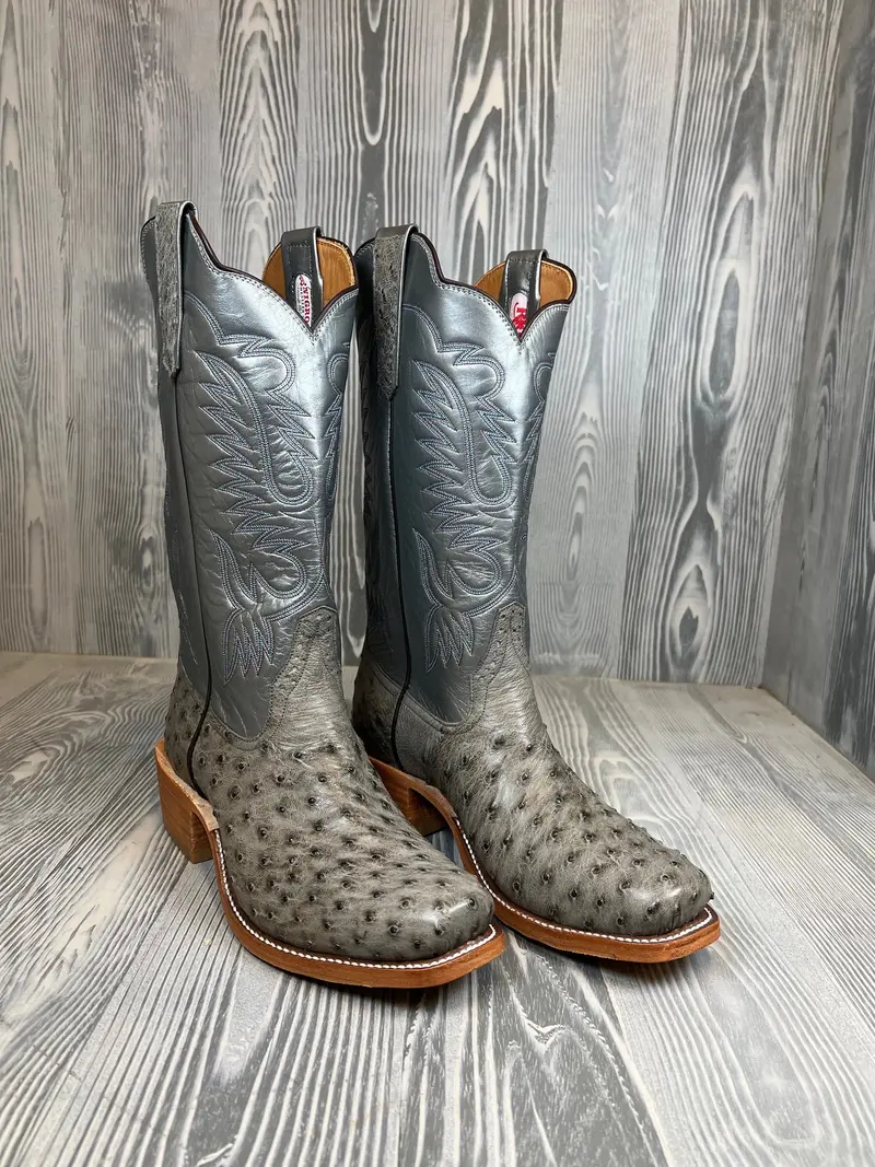 Men's Rios Of Mercedes Serpentine Full Quill Ostrich With 13" Gunmetal Kidskin Tops - Style# 124 1