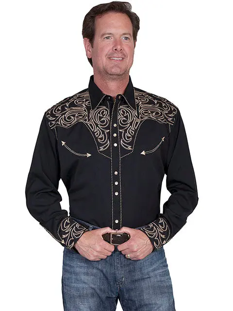 Men's Scully Emboidered Scroll Shirt - P852 1