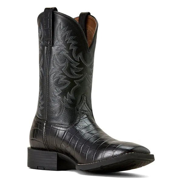 Men's Sport Latigo Black Croc Print Western Boot - 10074166 1