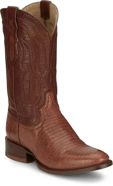 Men's Tony Lama Kirtland Cognac Lizard With 12" Cognac Goat Top - Dr5152 1