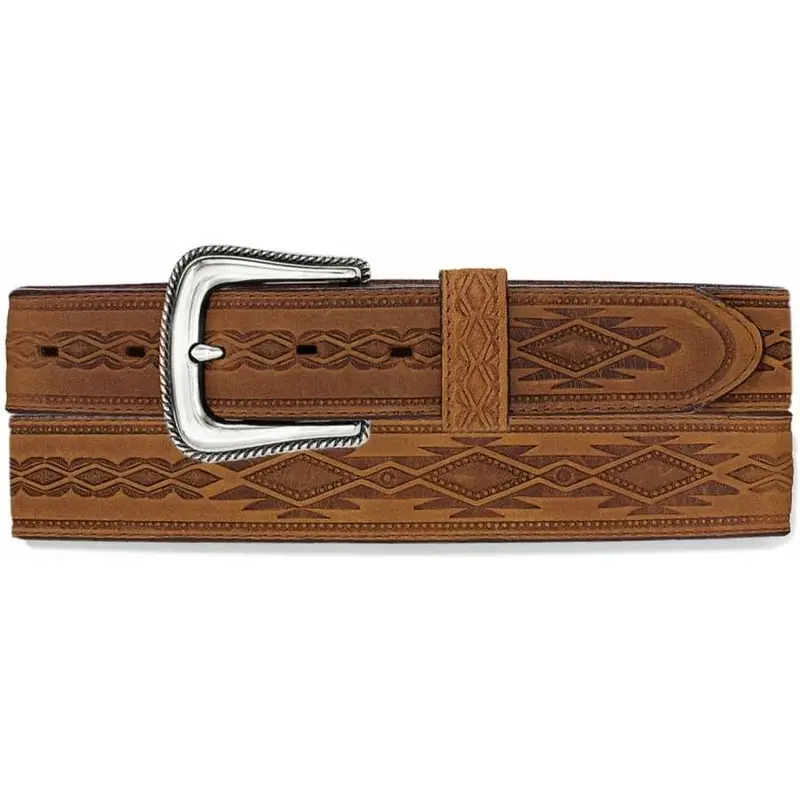 Men's Tony Lama Navajo Blanket Brown Tooled Belt - 1369L 1