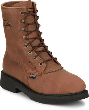 Men's Work Justin  Conductor Brown 8 "Lace Up Steel Toe- Ow764 1
