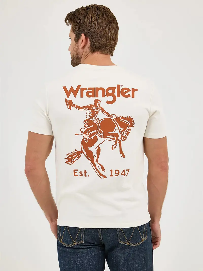 Men's Wrangler Bucking Cowboy Back Graphic T-Shirt - 112361844 1
