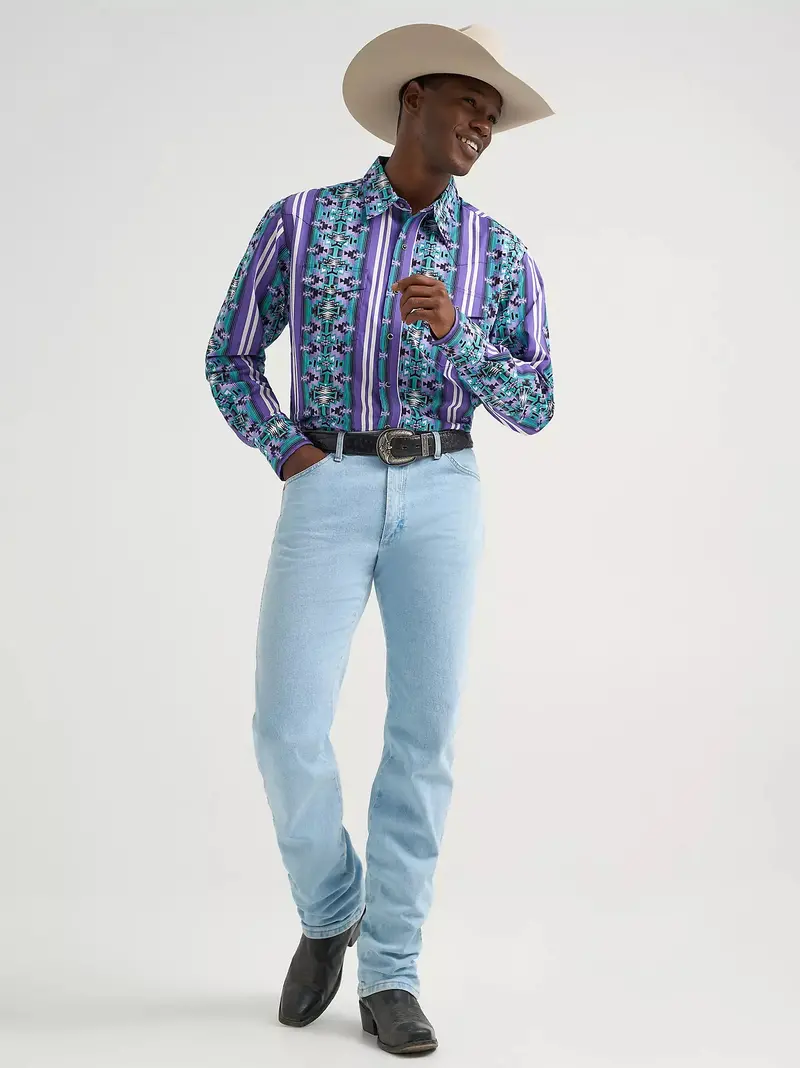Men's Wrangler Checotah® Long Sleeve Western Snap Printed Shirt - 112374916 1