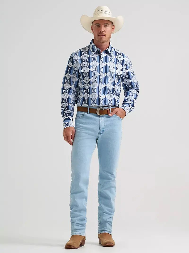 Men's Wrangler Checotah® Long Sleeve Western Snap Printed Shirt - 112374917 1