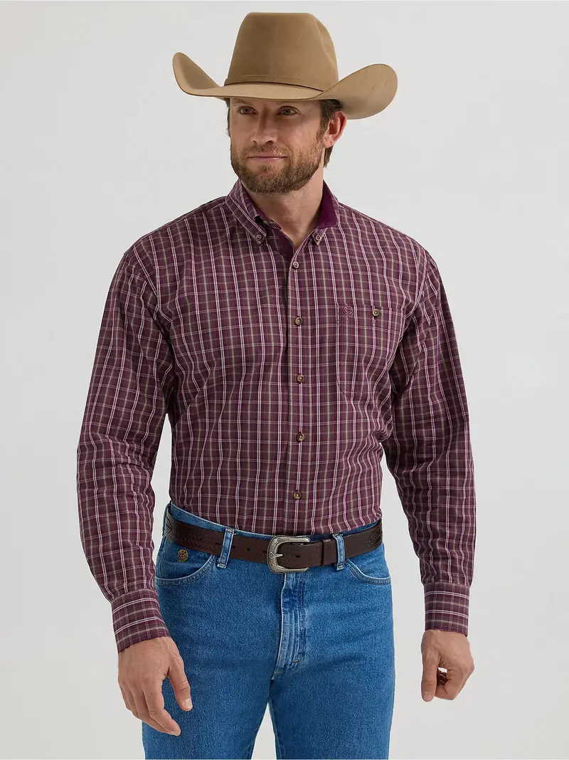 Men's Wrangler® George Strait™ Long Sleeve Button Down One Pocket Shirt - 112356608 1