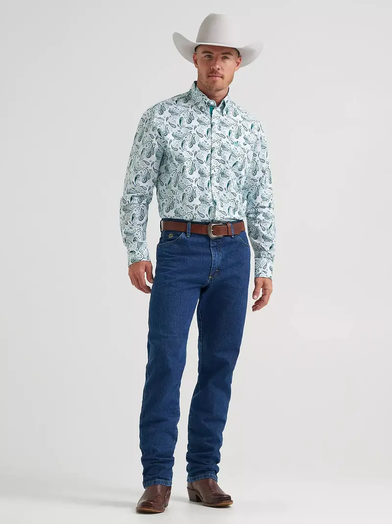 Men's Wrangler George Strait™ Long Sleeve Button Down One Pocket Shirt - 112374541 1