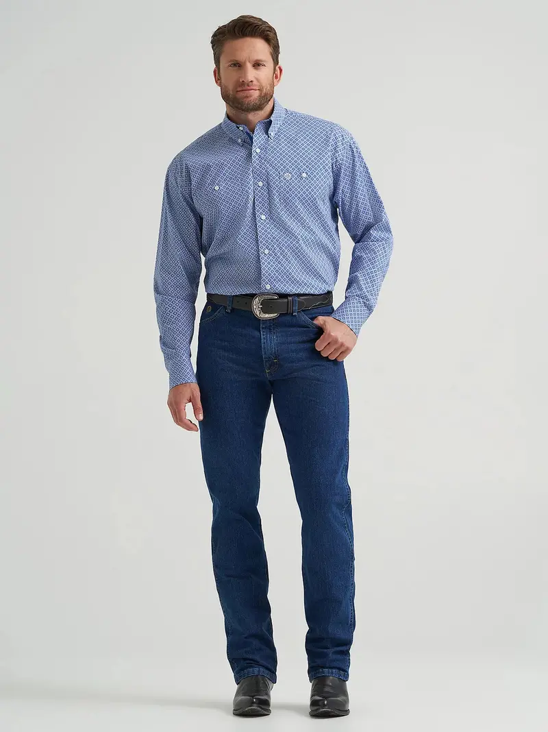 Men's Wrangler® George Strait™ Long Sleeve Button Down Two Pocket Shirt - 112369597 1